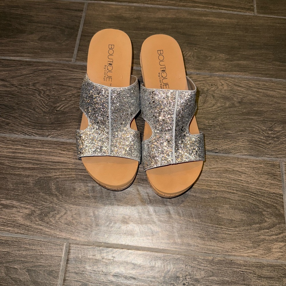 Boutique Silver Glitter Women's Sandals